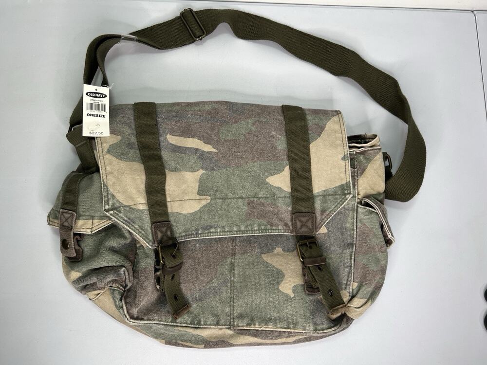 NWT Old Navy Woodland Camouflage Messenger Bag Y2K